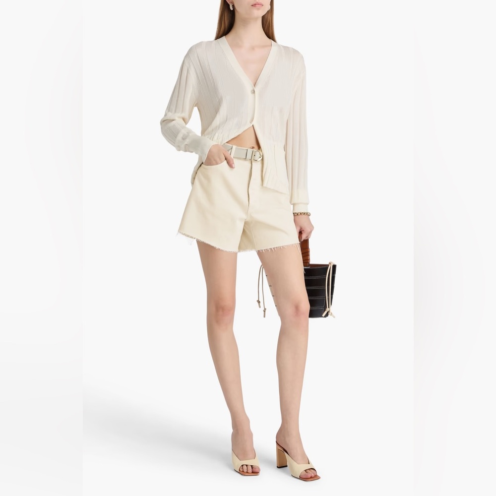 Veronica Beard Ellis Cream Jean Shorts